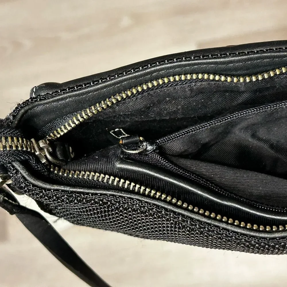 Antonio Melani Black Mini Shoulder Bag with Silver Accents